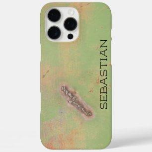 Coques iPhone 16 Pro Max Nom personnalisé Métal vert rustique soudé