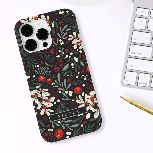 Coques Case-Mate iPhone Nom personnalisé Moderne Moody Floral Botanique (Créateur téléchargé)