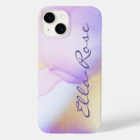 Nom personnalisé Monogram Purple Aquarelle Luxe