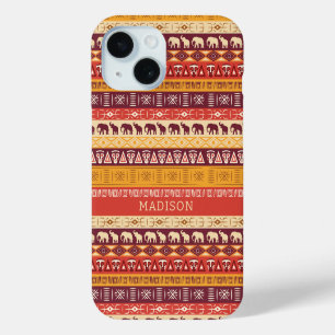 Coque Pour iPhone 15 Nom personnalisé Motif africain