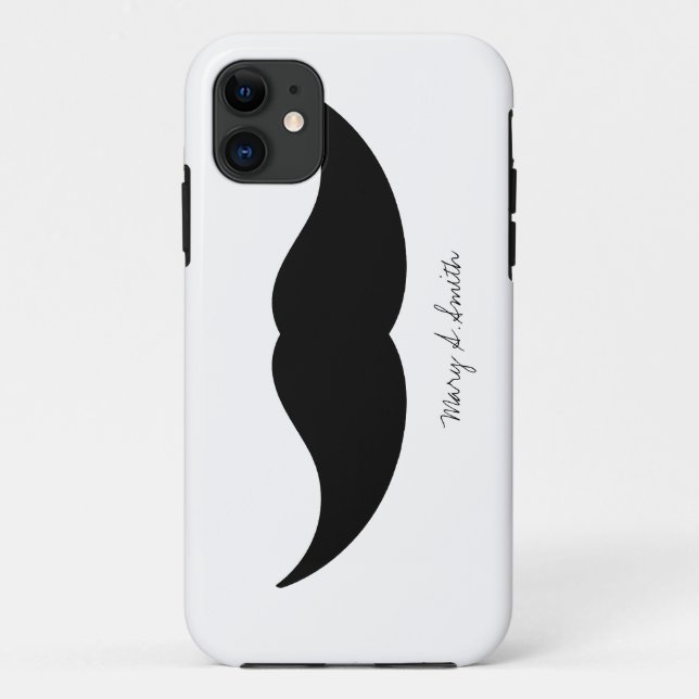 Coques Case-Mate iPhone Nom personnalisé Mustache (Dos)