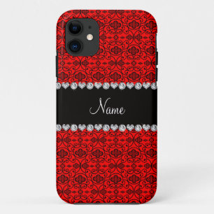 Coque Case-Mate Pour iPhone Nom personnalisé neon rouge trellis marocain