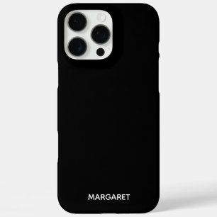 Coques iPhone 16 Pro Max nom personnalisé noir et blanc iphone 16 pro max c