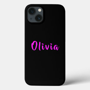 Case-Mate iPhone Case Nom personnalisé noir Neon Typographie rose chaud