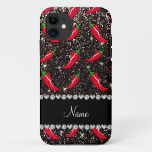 Etui iPhone Case-Mate Nom personnalisé parties scintillant noire piment