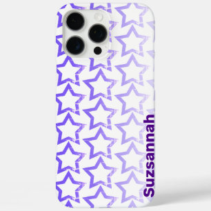 Coques iPhone 16 Pro Max Nom personnalisé Pastel Purple Star Motif