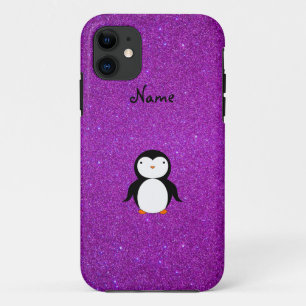 Coque Case-Mate Pour iPhone Nom personnalisé pingouin parties scintillant viol