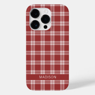 Coque Pour iPhone 14 Pro Nom personnalisé Plaid / Tartan Motif
