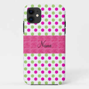 Case-Mate iPhone Case Nom personnalisé pois rose et vert