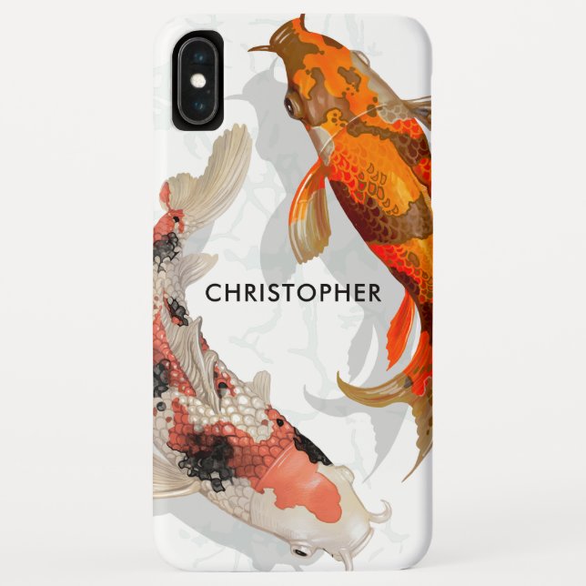 Coques Case-Mate iPhone Nom personnalisé| Poisson koi japonais moderne (Dos)
