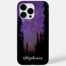 Nom personnalisé Purple Night Sky Forest Voie Lact