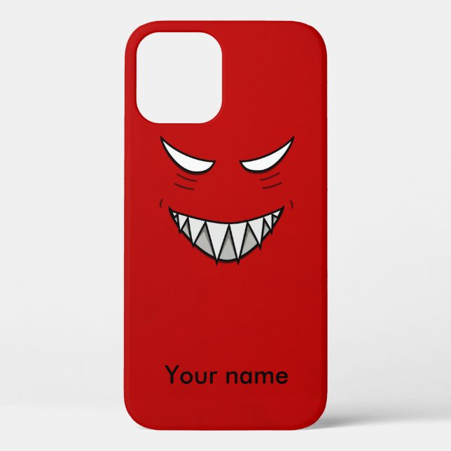 Coques Case-Mate iPhone Nom personnalisé Red Evil Grin (Verso)