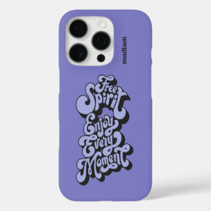 Coques iPhone 16 Pro Nom personnalisé Rétro "Esprit libre"