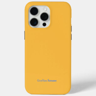 Coque iPhone 15 Pro Max Nom personnalisé safran Mango jaune bleu