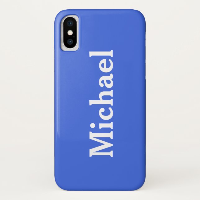 Coques Case-Mate iPhone Nom personnalisé Solid Royal Blue (Dos)