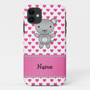 Case-Mate iPhone Case Nom personnalisé souris coeur rose pois