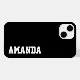 Coque Pour iPhone 14 Nom Personnalisé Style Moderne Elégant couleur noi