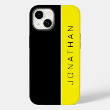Nom personnalisé sur Simple Modern Black | jaune