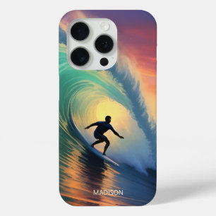 Coque iPhone 15 Pro Nom personnalisé Surf