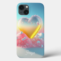 Nom personnalisé tendance moderne fille cœur d'amo