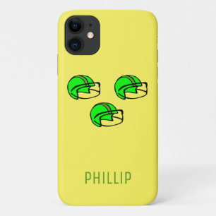 Case-Mate iPhone Case Nom personnalisé vert casque de football jaune