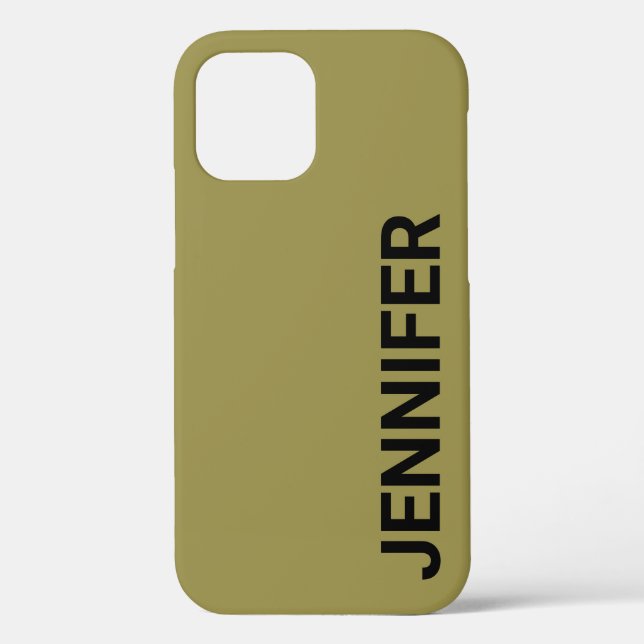 Coques Case-Mate iPhone Nom personnalisé vert décalé solide (Verso)