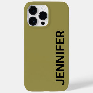 Coque Pour Pour iPhone 14 Pro Max Nom personnalisé vert décalé solide
