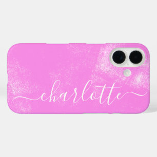 Coques iPhone 16 Nom personnel esthétique rose mignon Grunge