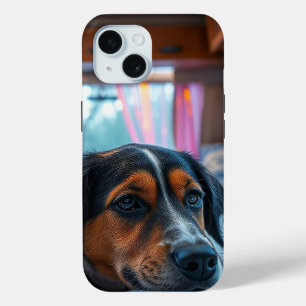 Coque Pour iPhone 15 Nom : Rêves de Chien Endormi