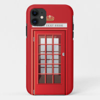 Nom rouge britannique vintage de coutume de cabine