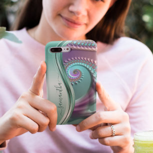 Case-Mate iPhone Case Nom Turquoise rompu moderne manuscrit