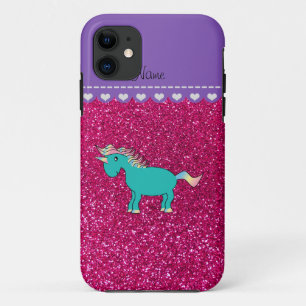 Etui iPhone Case-Mate Nom unicorne turquoise neon rose chaud parties sci