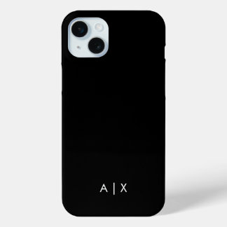 Coque iPhone 15 Mini Noms de couple monogrammés simple