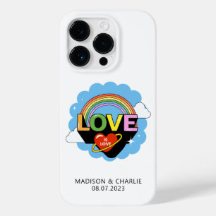 Coque Pour iPhone 14 Pro Noms personnalisés / Texte "L'amour est amour"