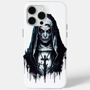 Coque iPhone 15 Pro Max ⛓ Nonne Sombre et Envoûtante 🖤