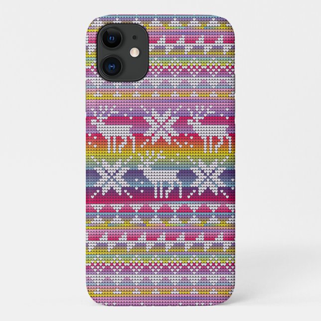 Coques Case-Mate iPhone Nordique Noël coloré hiver Motif nu (Dos)