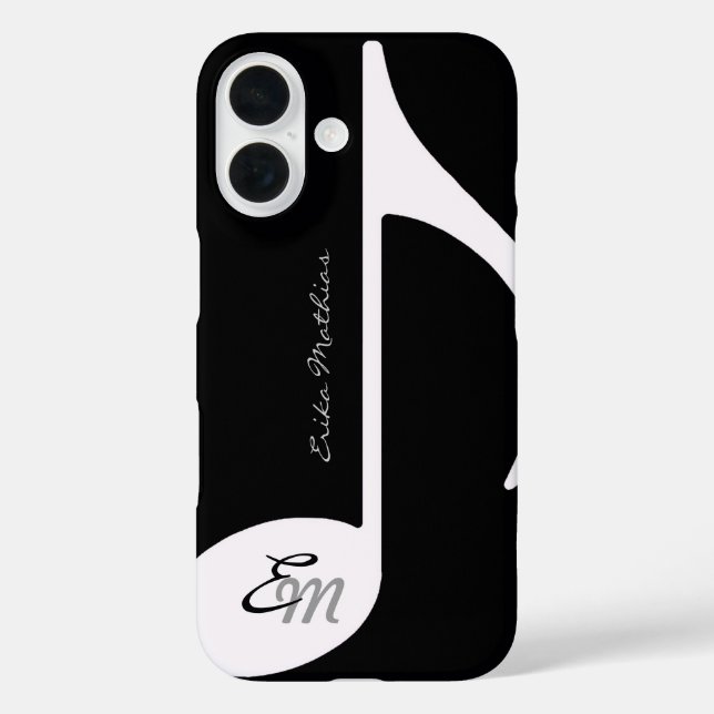 Coques Case-Mate iPhone Note musicale ~ ajouter initial (Verso)