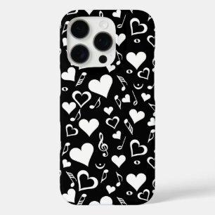 Coques iPhone 16 Pro Notes de coeur et de musique
