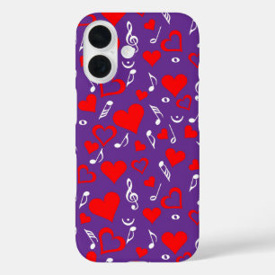 Coques iPhone 16 Notes de coeur et de musique