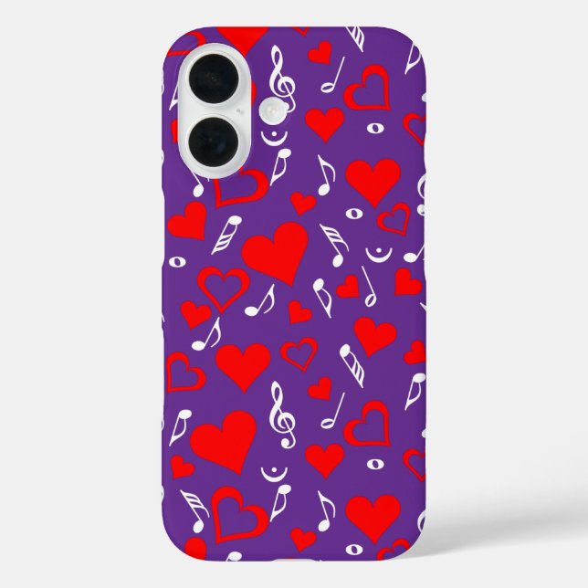 Coques Case-Mate iPhone Notes de coeur et de musique (Verso)