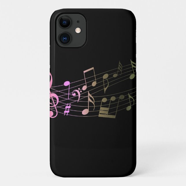 Coques Case-Mate iPhone Notes de musique cool Simple Black Magic Rainbow (Dos)