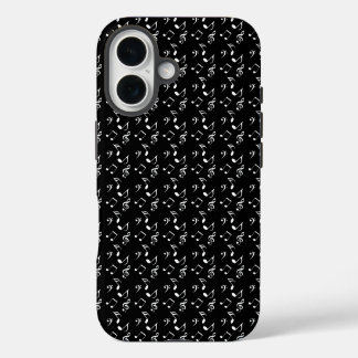 Coques iPhone 16 notes de musique noire