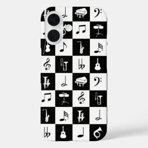 Coques iPhone 16 Notes et instruments de musique moderne et élégant