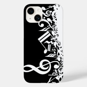 Coques Pour iPhone Notes musicales blanches sur le noir