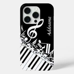 Coque iPhone 15 Pro Notes musicales et clés brouillées personnalisées