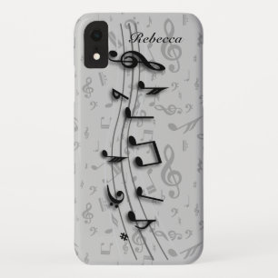 Case-Mate iPhone Case Notes musicales noires et grises personnalisées