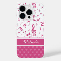 Notes musicales personnalisées et Coeurs Motif ros