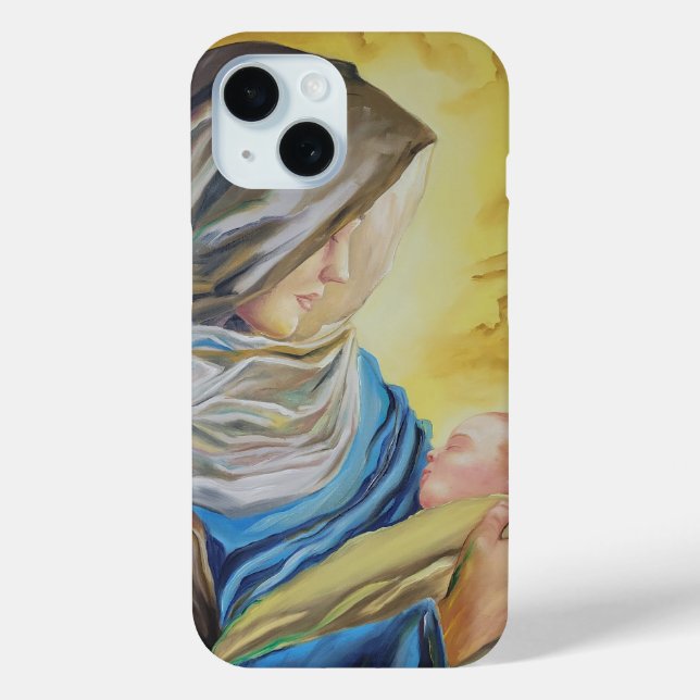 Coques Case-Mate iPhone Notre Dame du Silence tenant le bébé Jésus (Verso)