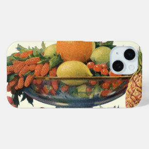 Coque Pour iPhone 15 Nourriture vintage, Fruits assaisonnés dans un bol