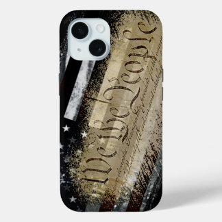 Coque Pour iPhone 15 Nous Le Peuple Drapeau Industriel Américain